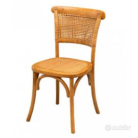 Sedia Thonet Vintage in Frassino con Seduta Rattan