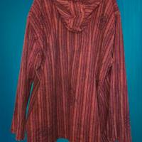 Camicia Fatta a Mano a Righe Con Cappuccio 3xl