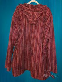 Camicia Fatta a Mano a Righe Con Cappuccio 3xl