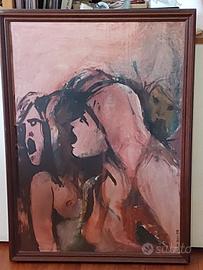 Augusto Daolio (Nomadi) opera su tela del 1968