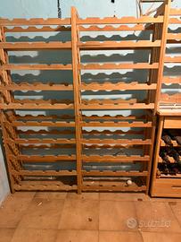 Scaffali in legno porta bottiglie vino