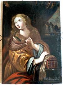 Dipinto olio su tela antico XVII 600