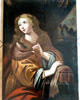 Dipinto olio su tela antico XVII 600