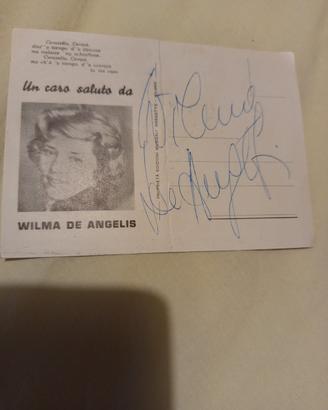 autografo Wilma de Angelis