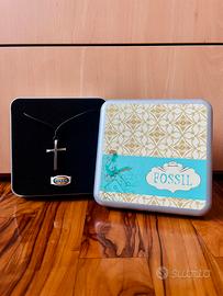 Collana Fossil uomo - Ciondolo croce