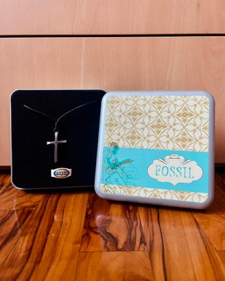 Collana Fossil uomo - Ciondolo croce