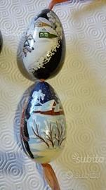 Uova di legno russe dipinte a mano