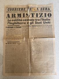 Prima pagina armistizio originale 1943