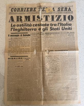 Prima pagina armistizio originale 1943