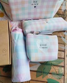 Pochette trucco,ombrello, borsa con zip,kit viaggi