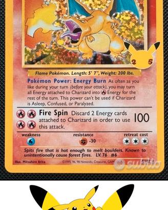 Charizard 4/102 25° Celebrations Holo EN originale