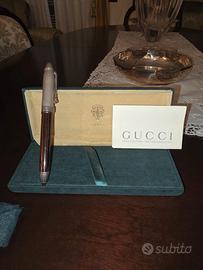 GUCCI PENNA STILOGRAFICA  ARGENTO ED EBANO