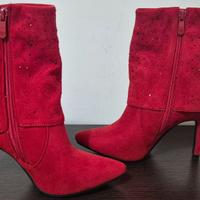 Stivaletti rossi Diamantique con strass N.36