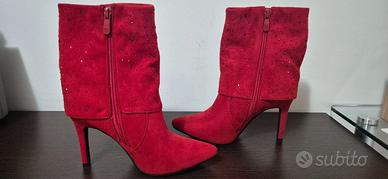Stivaletti rossi Diamantique con strass N.36