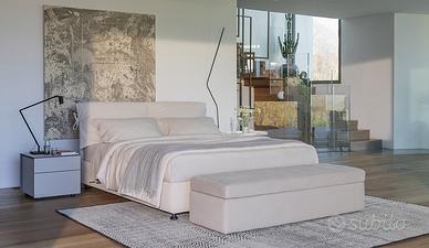 Letto matrimoniale Flou mod. Nathalie - Bianco