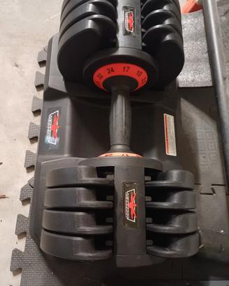 manubri regolabili 32 kg più panca