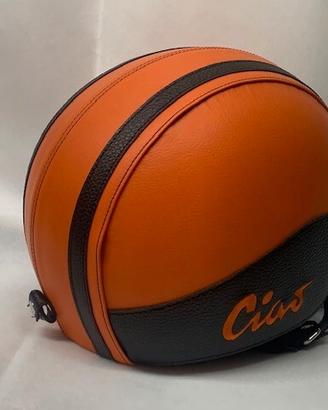 casco ciao rivestito ecopelle ARANCIO ciao R S L S