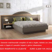 letto sommier abete con testata