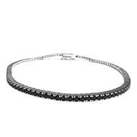 Bracciale Tennis oro bianco 18kt spinelli neri