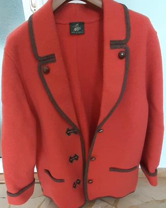 Giacca Cappotto ROSSA in LANA COTTA