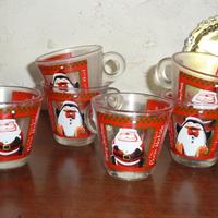 6 tazzine caffè Buon Natale in vetro - completo