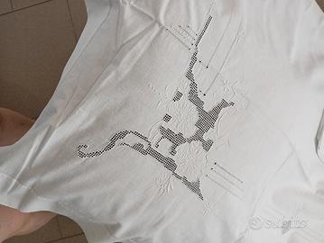 lenzuolo bianco matrimoniale anno 1945