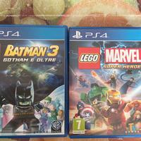 Lego batman 3 e lego marvel super heroes per ps4