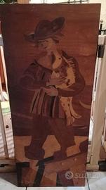 Quadro Legno Intarsiato Cavalli Quadro Vintage Su