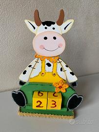 Decorazione gioco calendario mucca e dadi numerati
