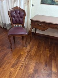 Scrivania, sedia e libreria in legno stile classic