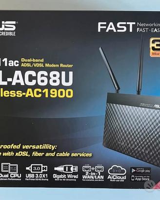 ROUTER ASUS DSL-AC68U Wirelwss-AC1900