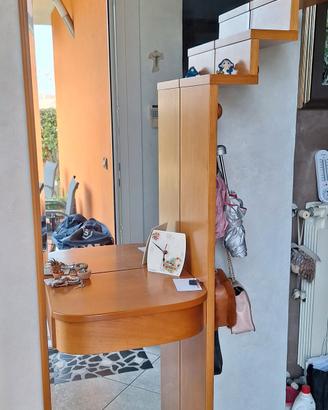 Mobile ingresso con specchio e consolle in noce