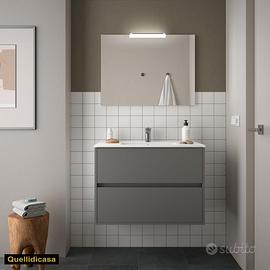 Mobile Bagno grigio 90cm low cost. Negozio