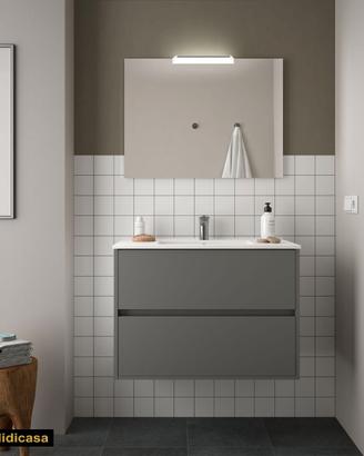 Mobile Bagno grigio 90cm low cost. Negozio