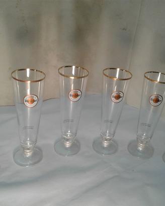 Set 6 bicchieri vetro nuovi birra WARSTEINER