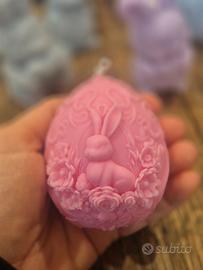 Candela artigianale a forma di uovo di Pasqua