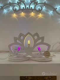 Piccole luminarie in legno da appoggio e da parete