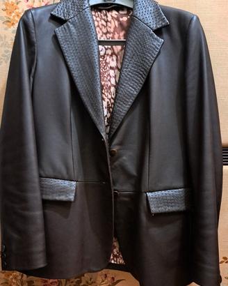 Blazer in pelle marrone