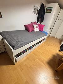 Doppio letto singolo rete a doghe e reclinabile