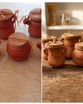 vasetti portaspezie terracotta e sughero 