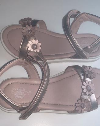 Sandali bambina rosa effetto metallizzato tg 29