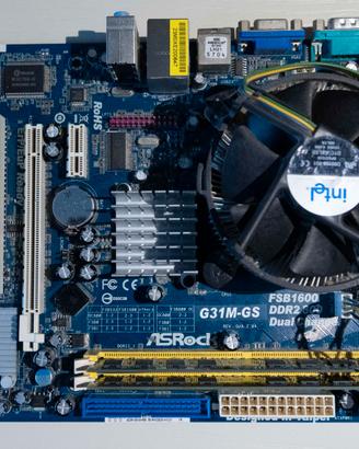 Scheda madre ASROCK FSB 1600 DDR2 800 completa