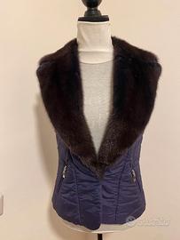 Borgonovo Milano Gilet trapuntato viola collo viso