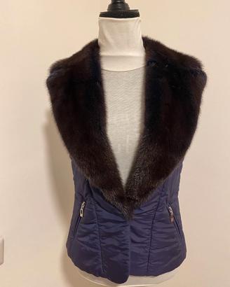 Borgonovo Milano Gilet trapuntato viola collo viso