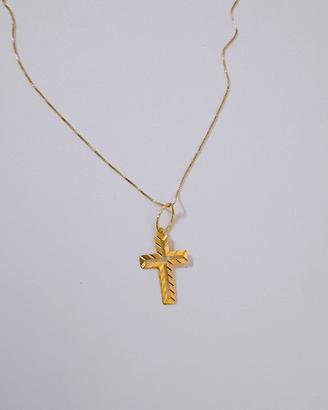 Collana con croce in oro giallo 18kt 750