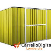 Casetta giardino in Acciaio 345x186cm 6mq giallo