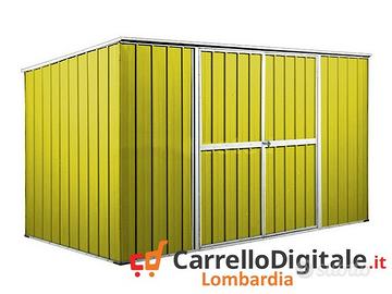 Casetta giardino in Acciaio 345x186cm 6mq giallo