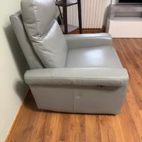 Poltrona relax elettrica in pelle