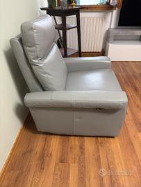 Poltrona relax elettrica in pelle