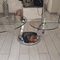 tavolino in doppio veteo girevole